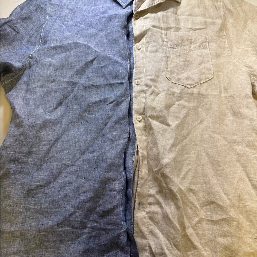 Tommy Bahama 100% linen - Blue and Cream Shirts